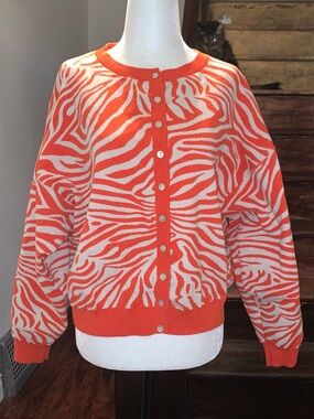 Zara Soho & Stella Zebra Stripe Cardigan | Size Large (Oversized Fit)